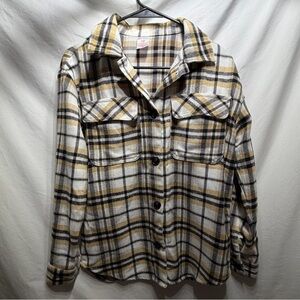 Thick Plaid Button-Up Shirt, Sz Small
